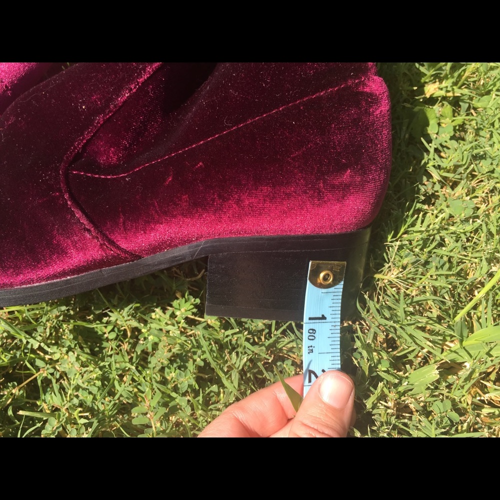 nwot Charles David Red velvet Over the knee boot - Picture 3 of 8